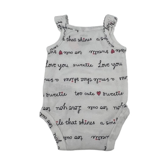 Carter’s Baby White Ruffled Sleeveless Onesie Bodysuit Size Newborn - Picture 3 of 5